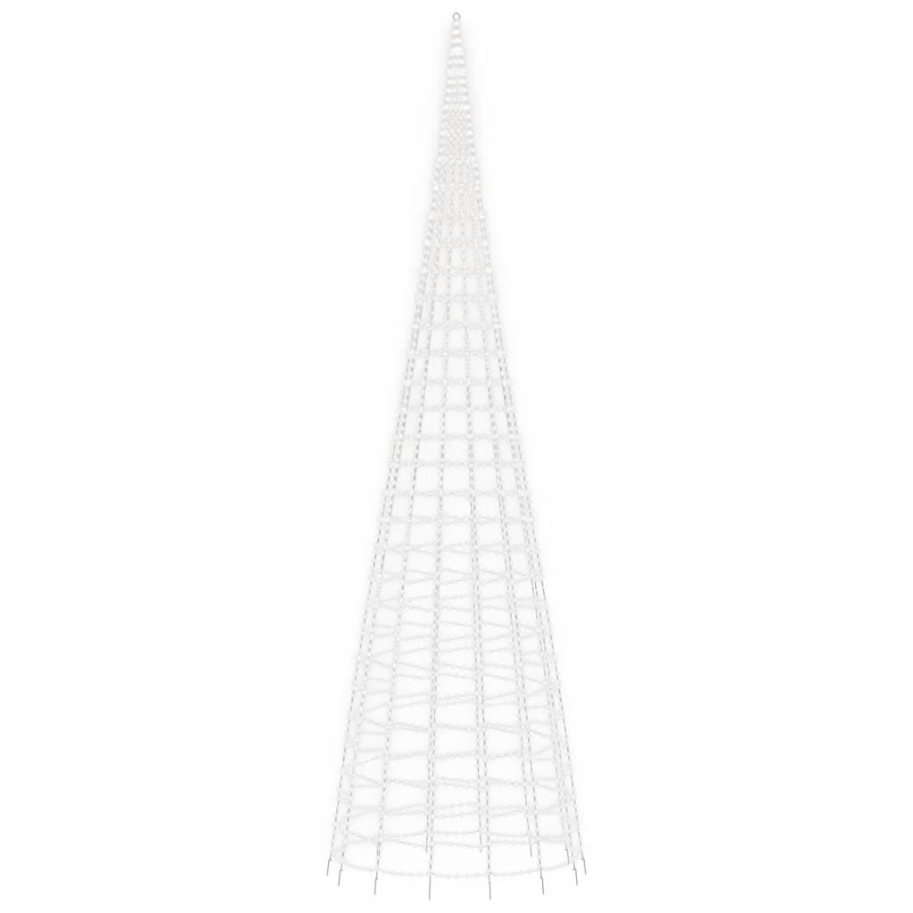 Árbol de navidad en asta de bandera 3000 led blanco frío 800 cm v2476 Vetonek