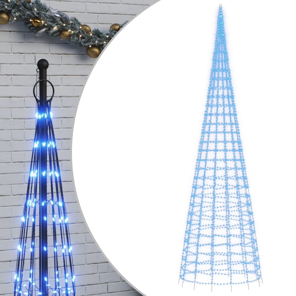 Árbol de navidad en asta de bandera 3000 led azul 800 cm v2490 Vetonek