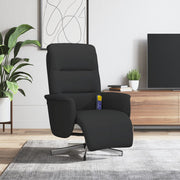 Sillón reclinable de masaje con reposapiés tela negra V3572 Vetonek