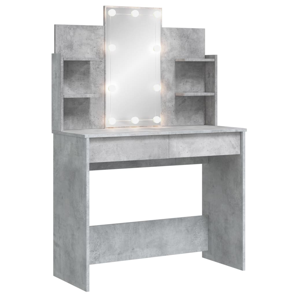 Dresser com luzes LED cinza 96x40x142 cm