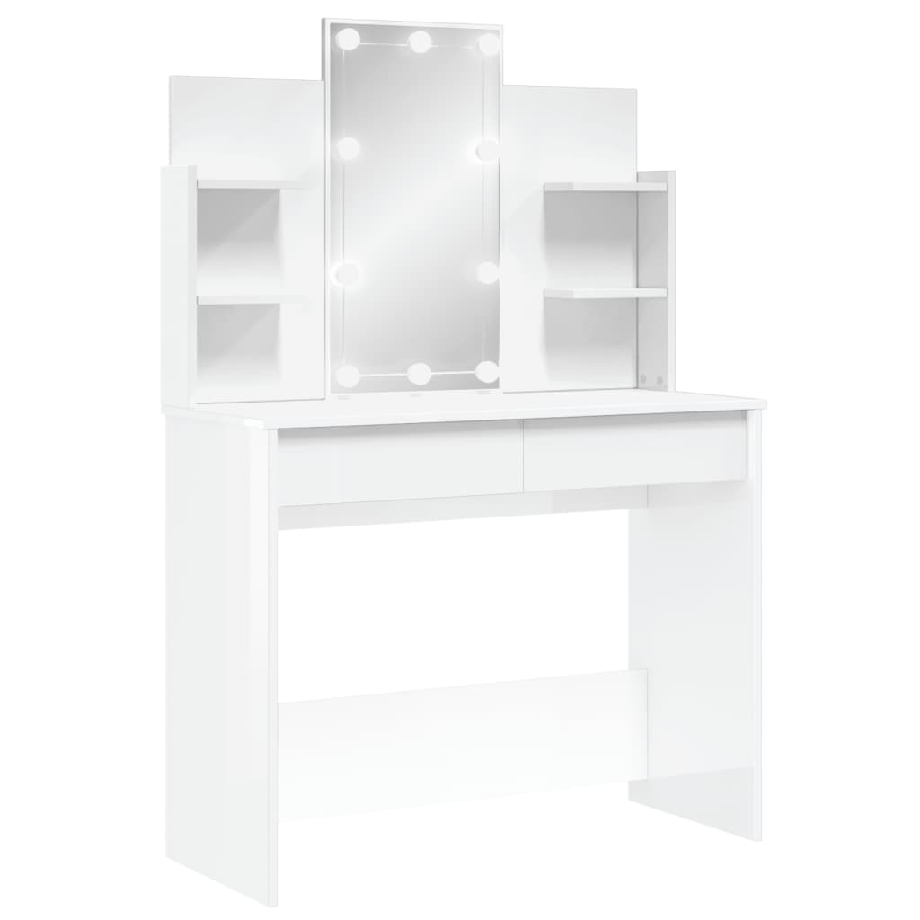 Dresser com luzes LED brancas brilhantes 96x40x142 cm