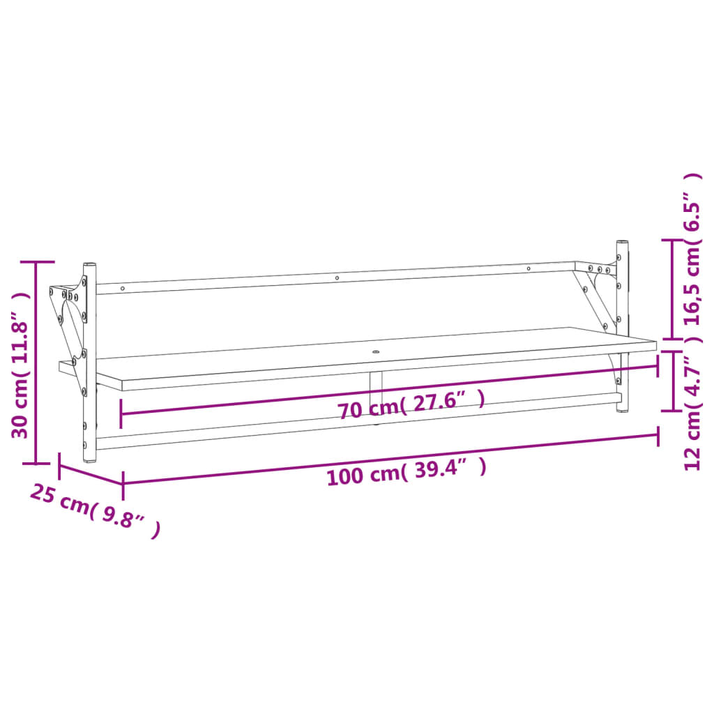 Hormako apalak 2 Tabernak dituzten 2 UDS marroia 100x25x30 cm