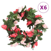 Guirnaldas de flores de navidad 6 uds rosa primaveral 250 cm v6788 Vetonek