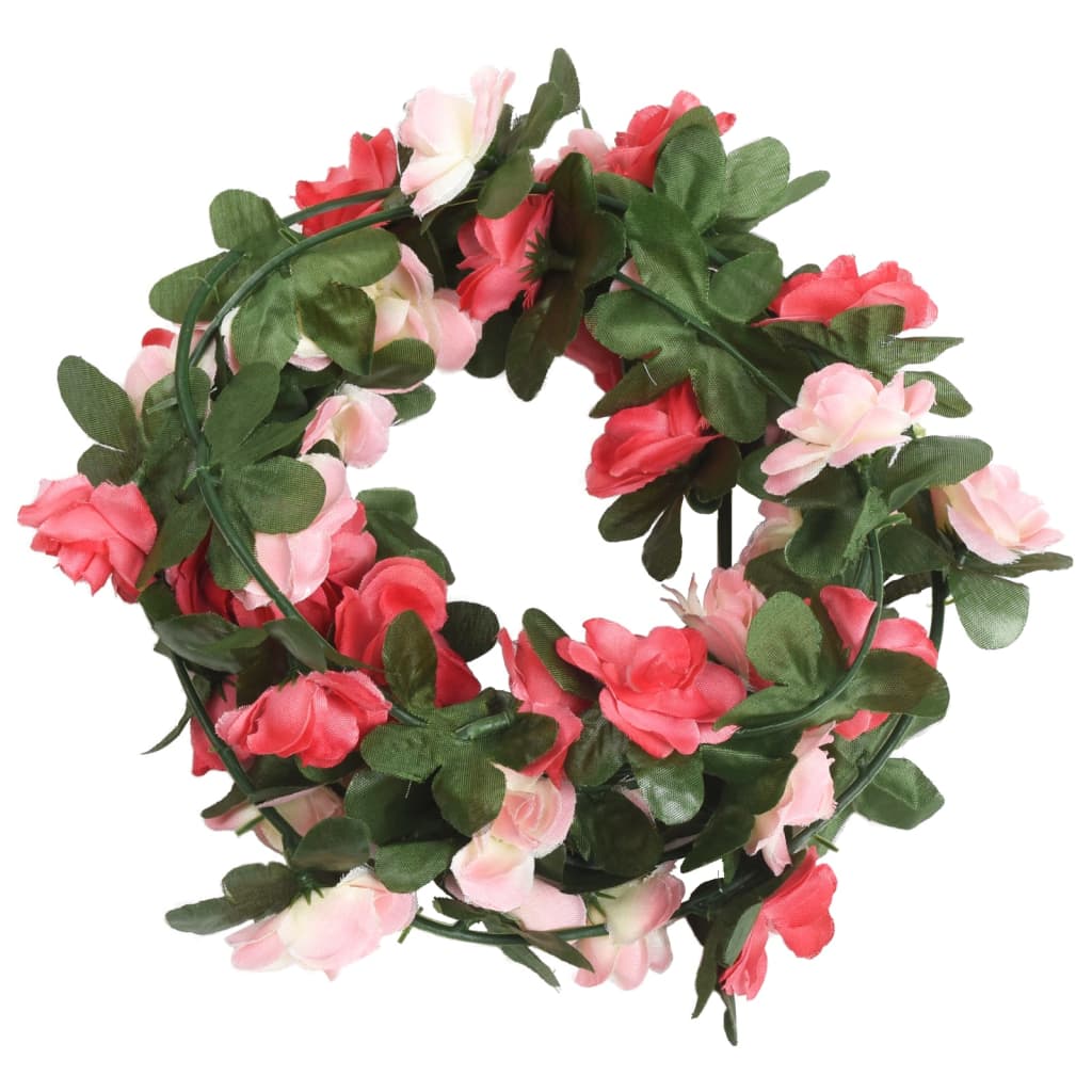 Vetonek Guirnaldas de flores de Navidad 6 uds rosa primaveral 250 cm