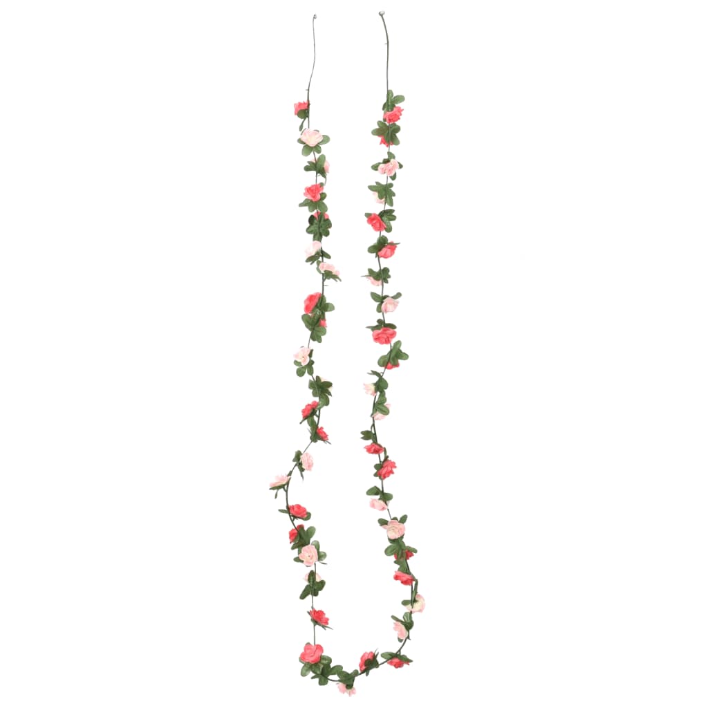 Guirnaldas de flores de navidad 6 uds rosa primaveral 250 cm v6788 - Vetonek