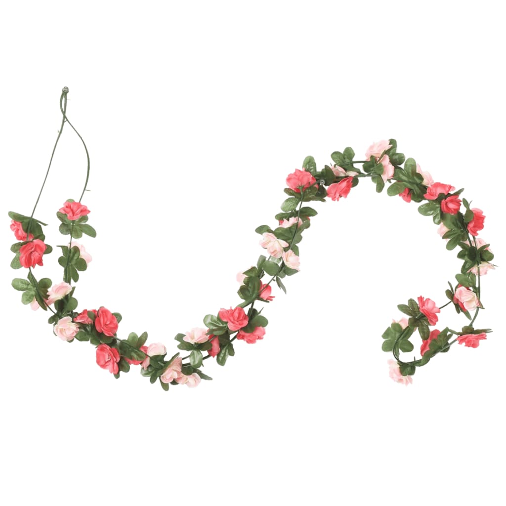 Guirnaldas de flores de navidad 6 uds rosa primaveral 250 cm v6788 - Vetonek