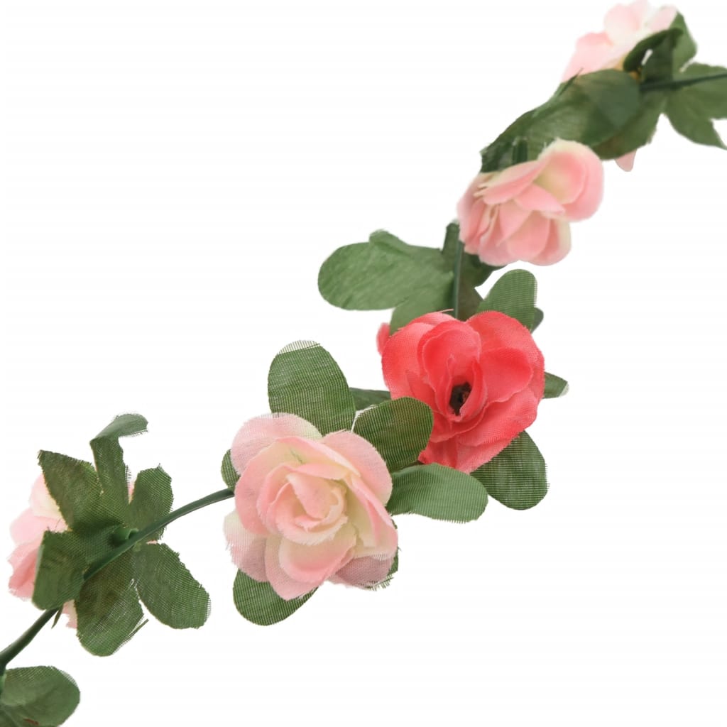 Guirnaldas de flores de navidad 6 uds rosa primaveral 250 cm v6788 - Vetonek