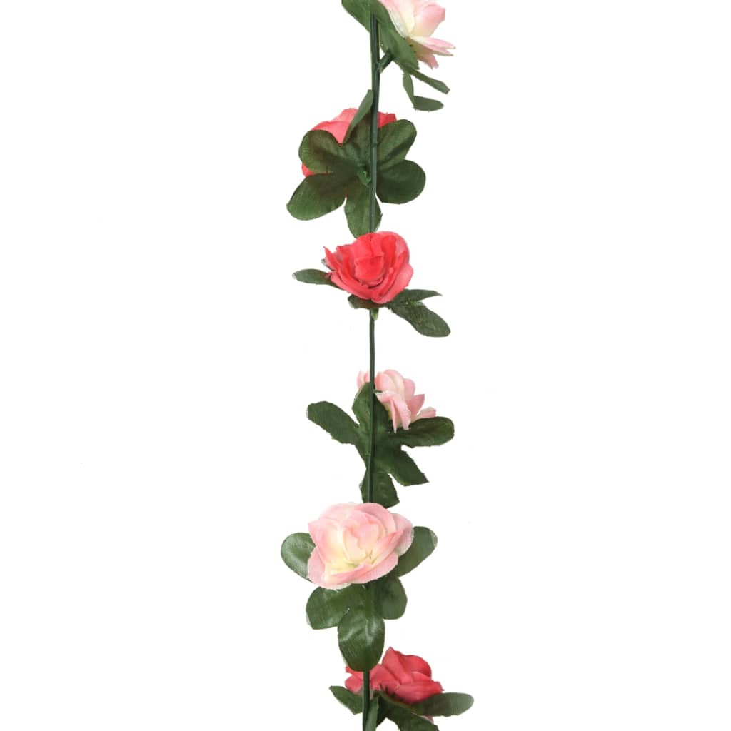 Guirnaldas de flores de navidad 6 uds rosa primaveral 250 cm v6788 - Vetonek