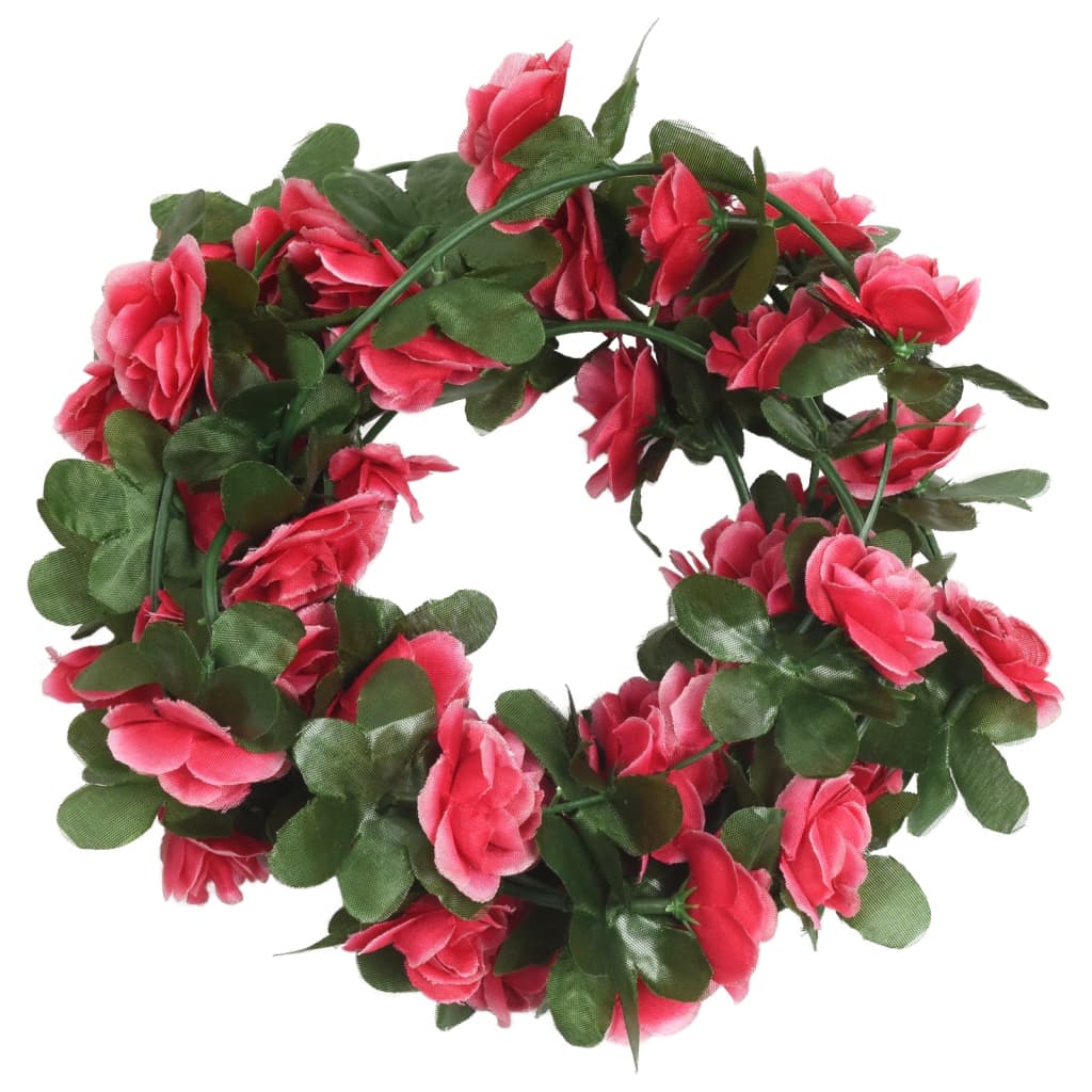 Vetonek Guirnaldas de flores de Navidad 6 uds rojo y rosa 250 cm