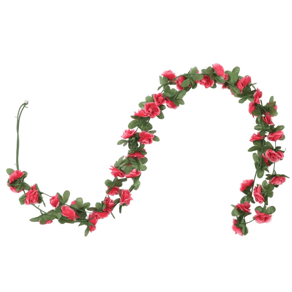 Guirnaldas de flores de navidad 6 uds rojo y rosa 250 cm v6795 - Vetonek