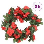 Guirnaldas de flores de navidad 6 uds rojo primaveral 250 cm v6801 Vetonek