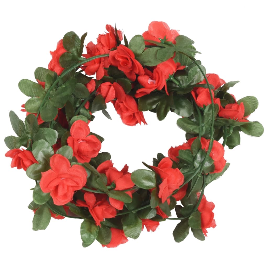 Vetonek Guirnaldas de flores de Navidad 6 uds rojo primaveral 250 cm