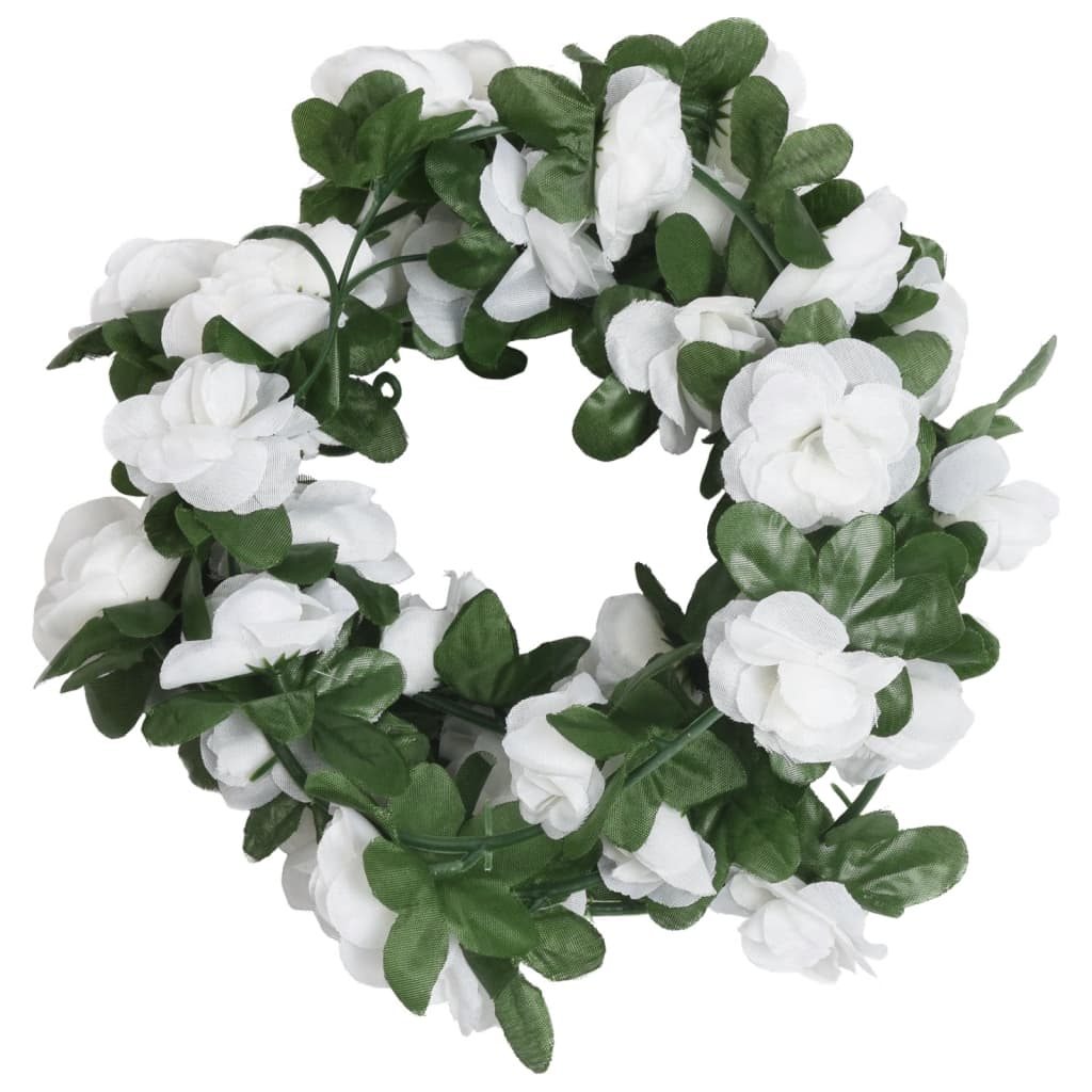 Guirnaldas de flores de Navidad 6 uds blanco primaveral 250 cm V6825 Vetonek
