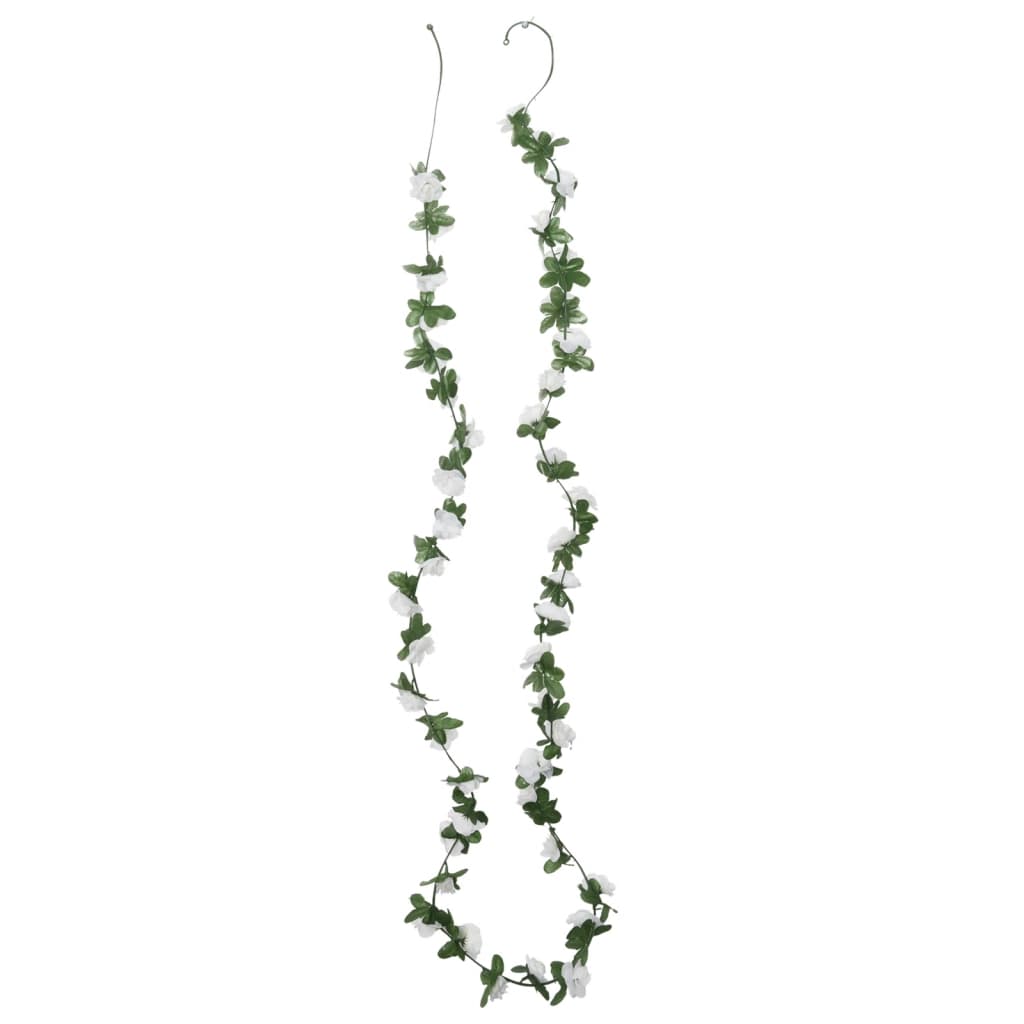 Guirnaldas de flores de Navidad 6 uds blanco primaveral 250 cm V6825 Vetonek