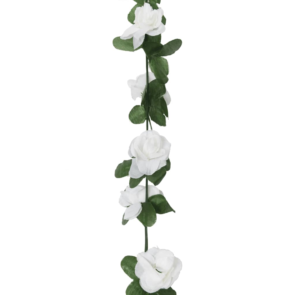 Guirnaldas de flores de Navidad 6 uds blanco primaveral 250 cm V6825 Vetonek