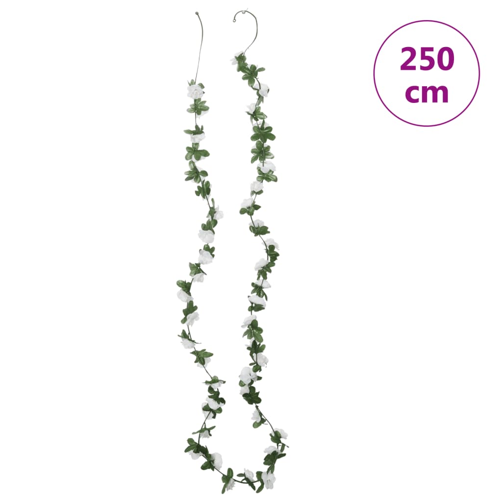Guirnaldas de flores de Navidad 6 uds blanco primaveral 250 cm V6825 Vetonek