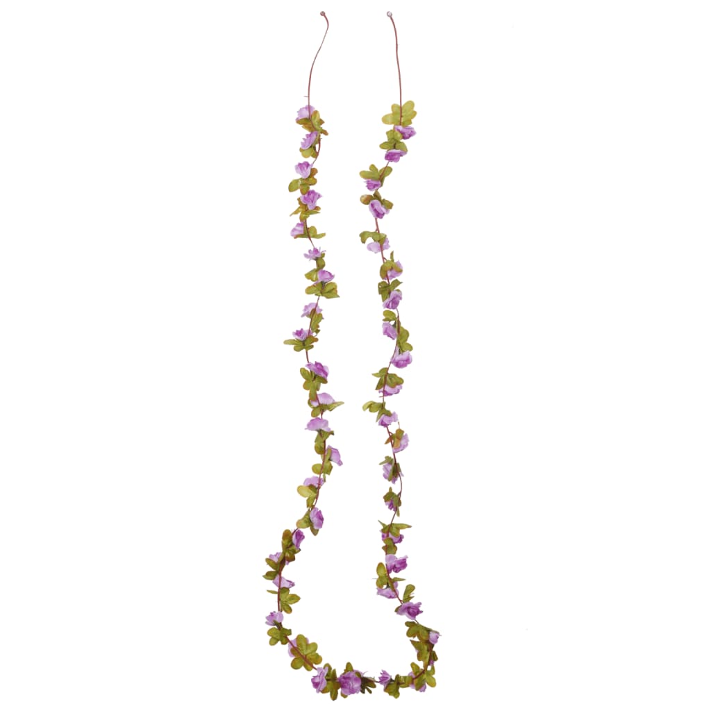 Guirnaldas de flores de Navidad 6 uds morado claro 250 cm - Vetonek