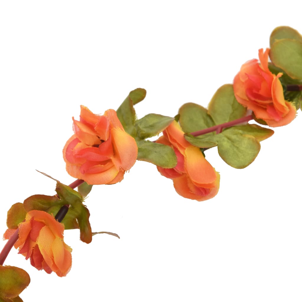 Guirnaldas de flores de navidad 6 uds naranja 250 cm v6849 - Vetonek