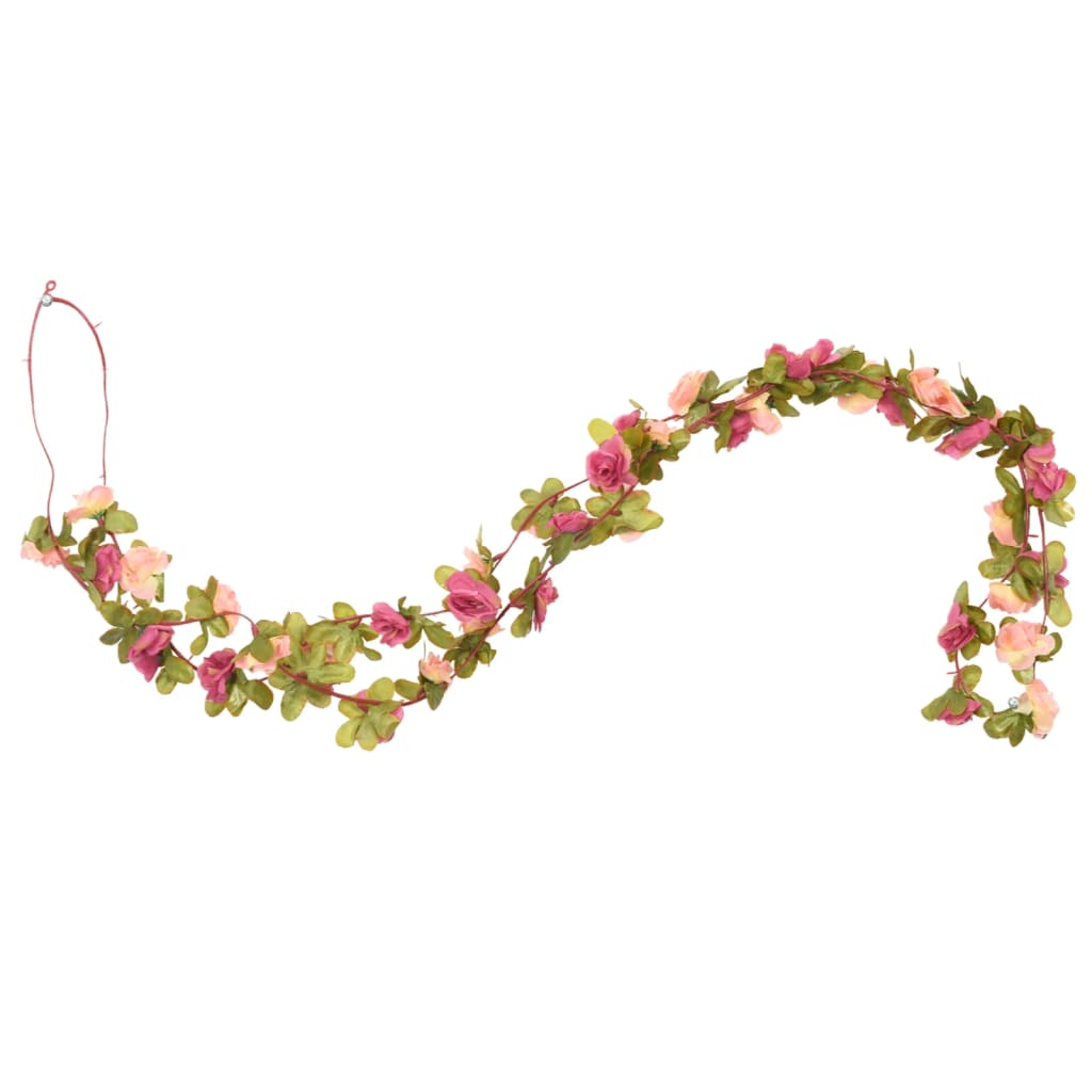 Guirnaldas de flores de navidad 6 uds rojo y rosa 250 cm v6856 - Vetonek