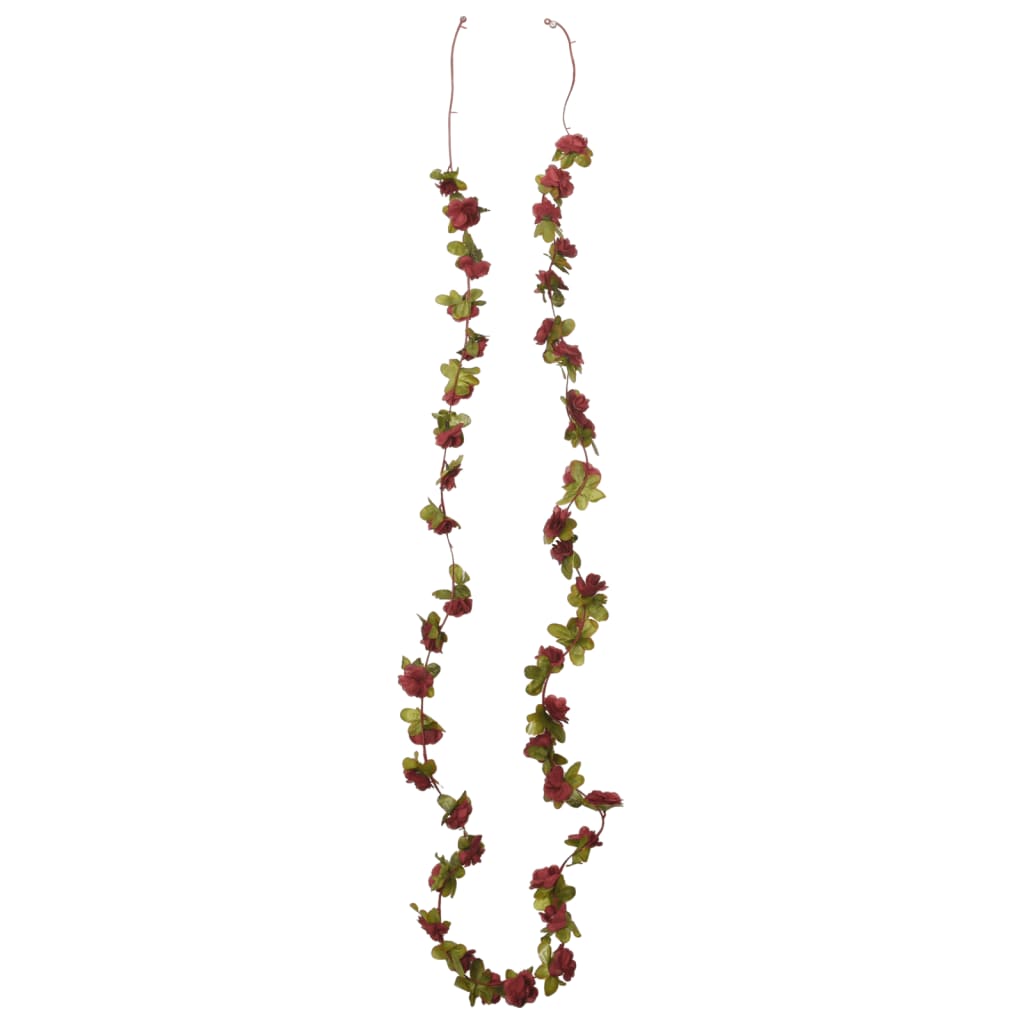 Guirnaldas de flores de Navidad 6 uds rojo tinto 250 cm - Vetonek