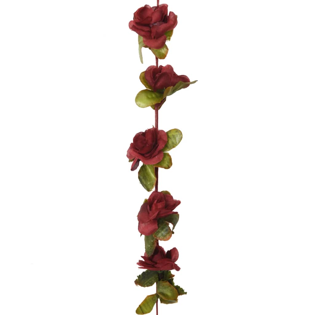 Guirnaldas de flores de Navidad 6 uds rojo tinto 250 cm - Vetonek