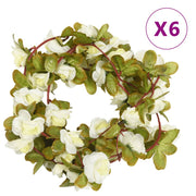 Guirnaldas de flores de navidad 6 uds blanco 250 cm v6870 Vetonek