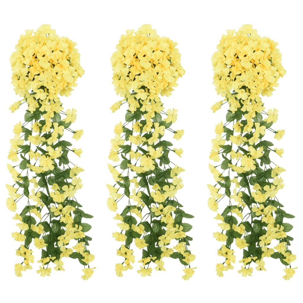 Guirnaldas de flores de navidad 3 uds amarillo 85 cm v6887 Vetonek