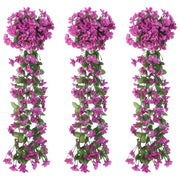Guirnaldas de flores de navidad 3 uds morado claro 85 cm v6900 Vetonek