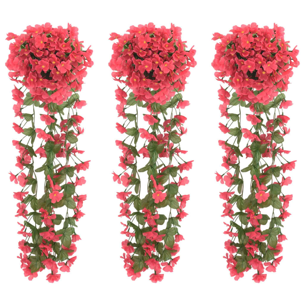 Guirnaldas de flores de navidad 3 uds rosa 85 cm v6917 Vetonek