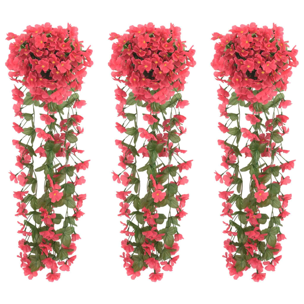 Vetonek Guirnaldas de flores de Navidad 3 uds rosa 85 cm