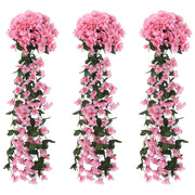 Guirnaldas de flores de navidad 3 uds rosa 85 cm v6924 Vetonek