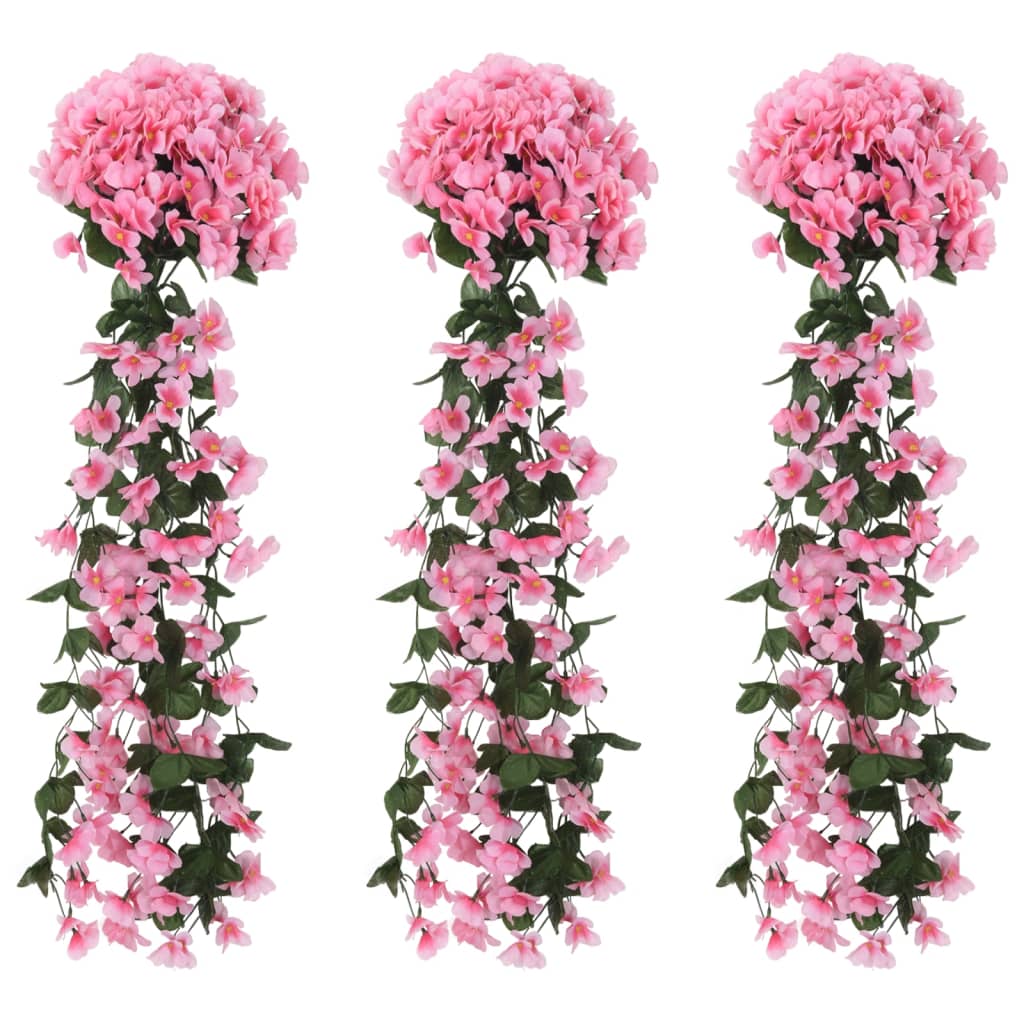 Guirnaldas de flores de navidad 3 uds rosa 85 cm v6924 Vetonek