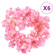 Guirnaldas de flores de navidad 6 uds rosa oscuro 180 cm v6962 Vetonek