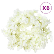 Guirnaldas de flores de navidad 6 uds blanco 180 cm v6986 Vetonek
