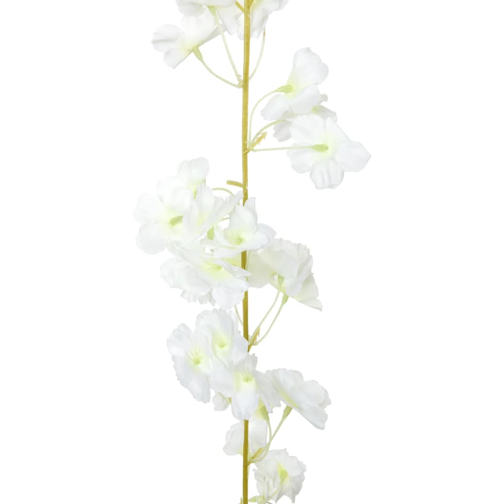 Guirnaldas de flores de navidad 6 uds blanco 180 cm v6986 - Vetonek