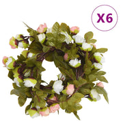 Guirnaldas de flores de navidad 6 uds champagne 215 cm v6993 Vetonek