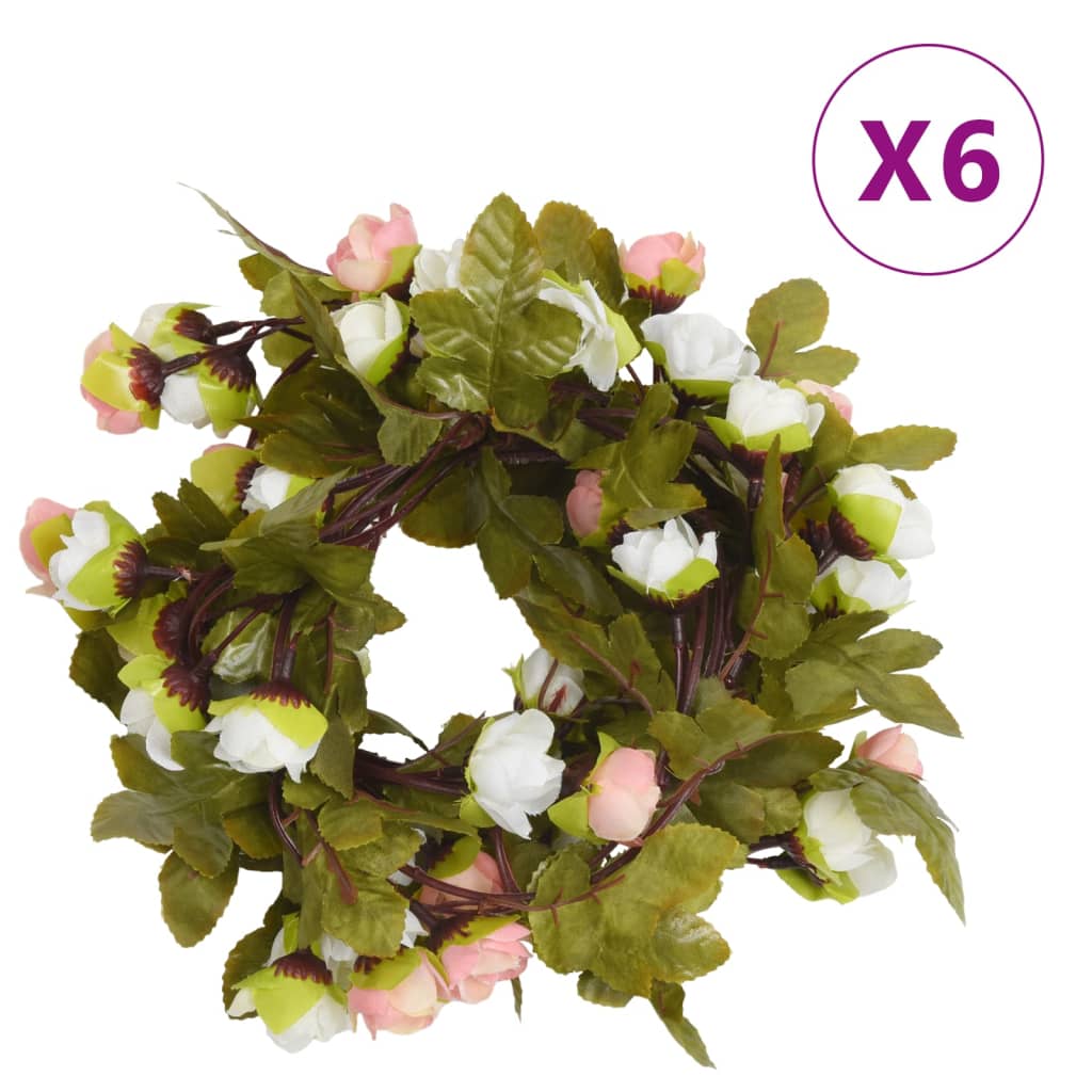 Guirnaldas de flores de navidad 6 uds champagne 215 cm v6993 Vetonek