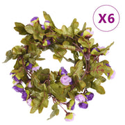 Guirnaldas de flores de navidad 6 uds morado claro 215 cm v7006 - Vetonek