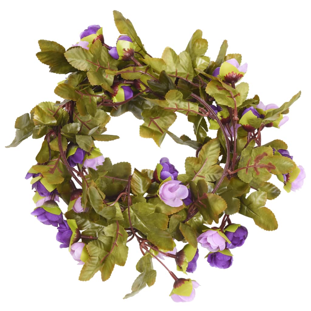 Vetonek Guirnaldas de flores de Navidad 6 uds morado claro 215 cm