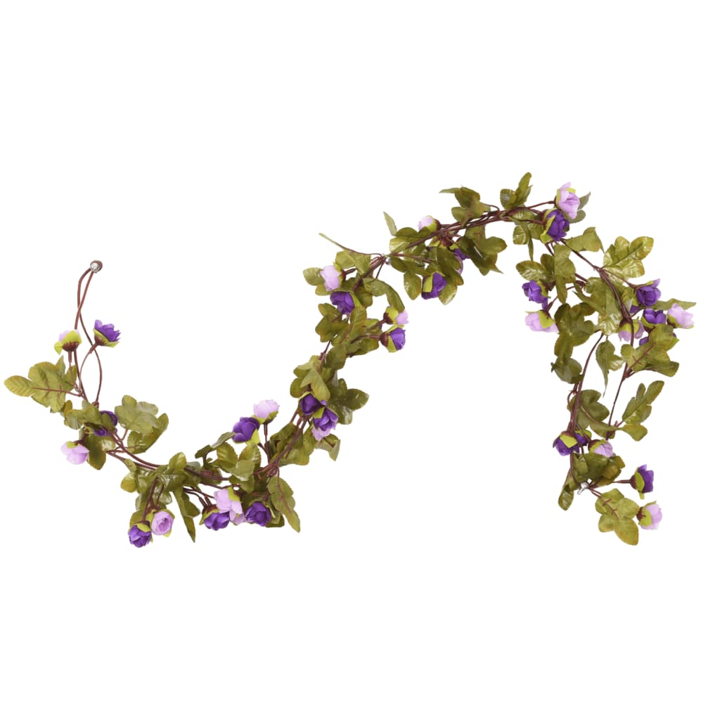 Guirnaldas de flores de navidad 6 uds morado claro 215 cm v7006 - Vetonek
