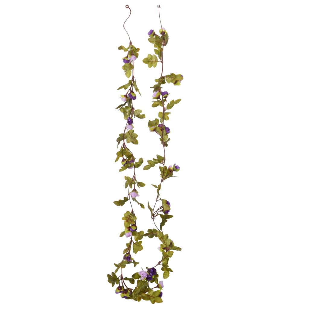 Guirnaldas de flores de navidad 6 uds morado claro 215 cm v7006 - Vetonek