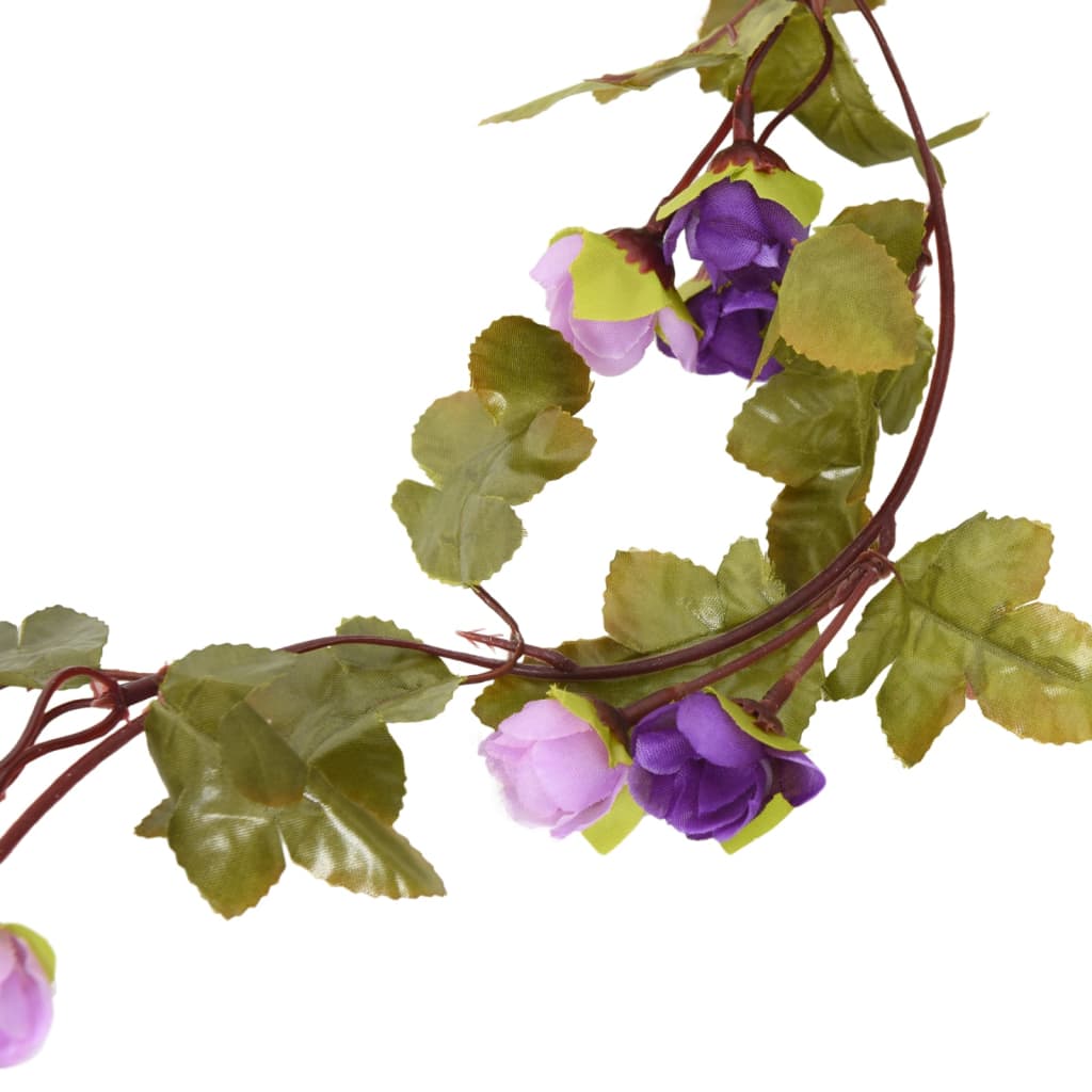 Guirnaldas de flores de navidad 6 uds morado claro 215 cm v7006 - Vetonek