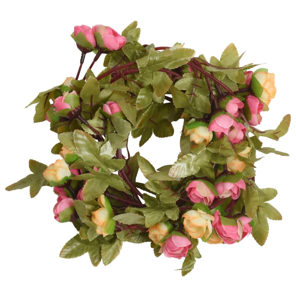 Vetonek Guirnaldas de flores de Navidad 6 uds rosa 215 cm