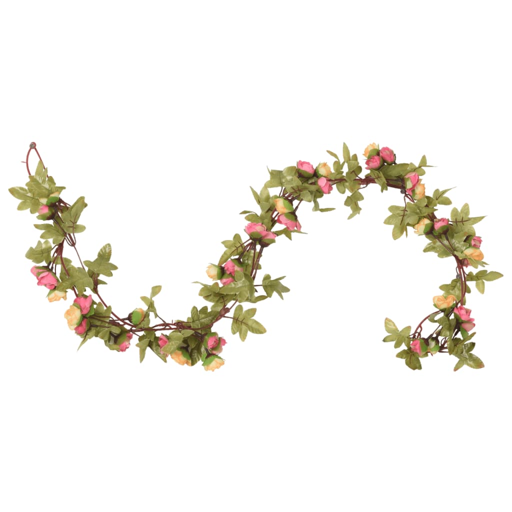 Guirnaldas de flores de navidad 6 uds rosa 215 cm v7020 - Vetonek