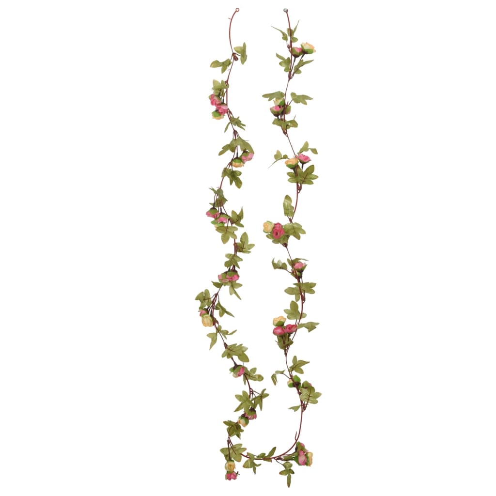 Guirnaldas de flores de navidad 6 uds rosa 215 cm v7020 - Vetonek