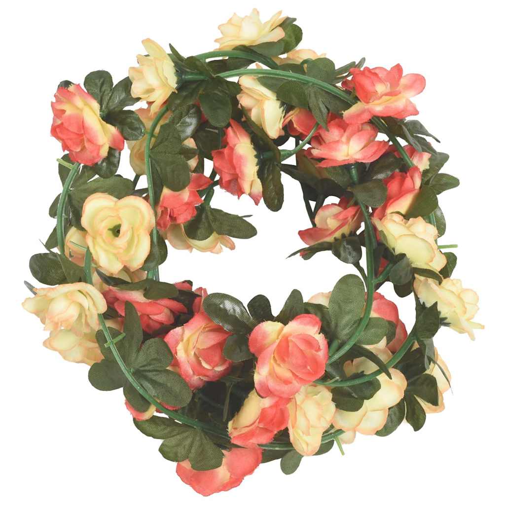 Vetonek Guirnaldas de flores de Navidad 6 uds rosa y champagne 240 cm