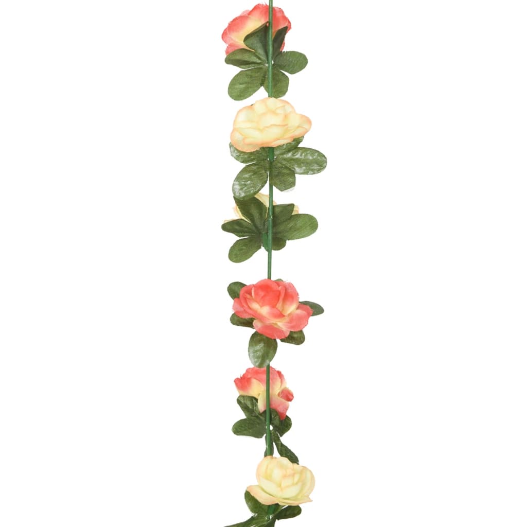 Guirnaldas de flores de navidad 6 uds rosa y champagne 240 cm v7044 - Vetonek