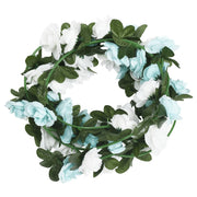 Vetonek Guirnaldas de flores de Navidad 6 uds azul y blanco 240 cm