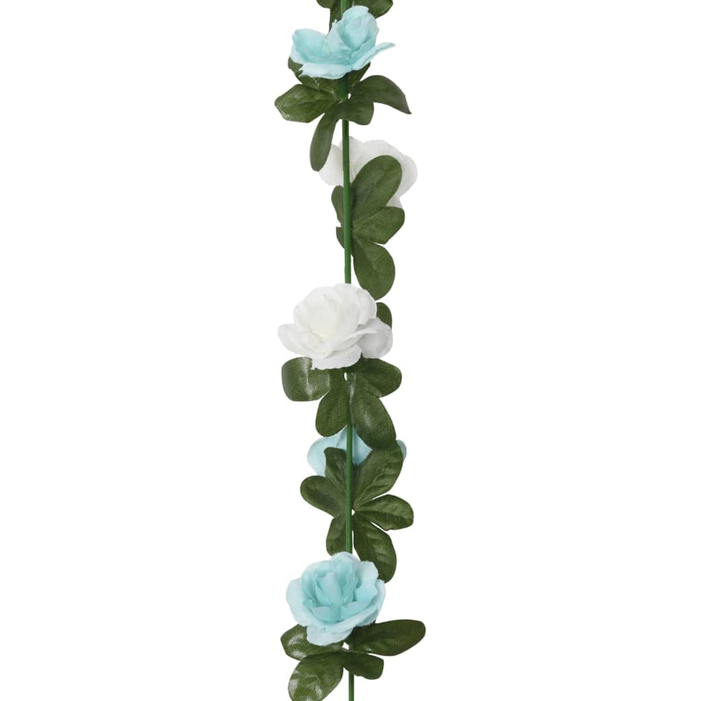 Guirnaldas de flores de navidad 6 uds azul y blanco 240 cm v7051 - Vetonek