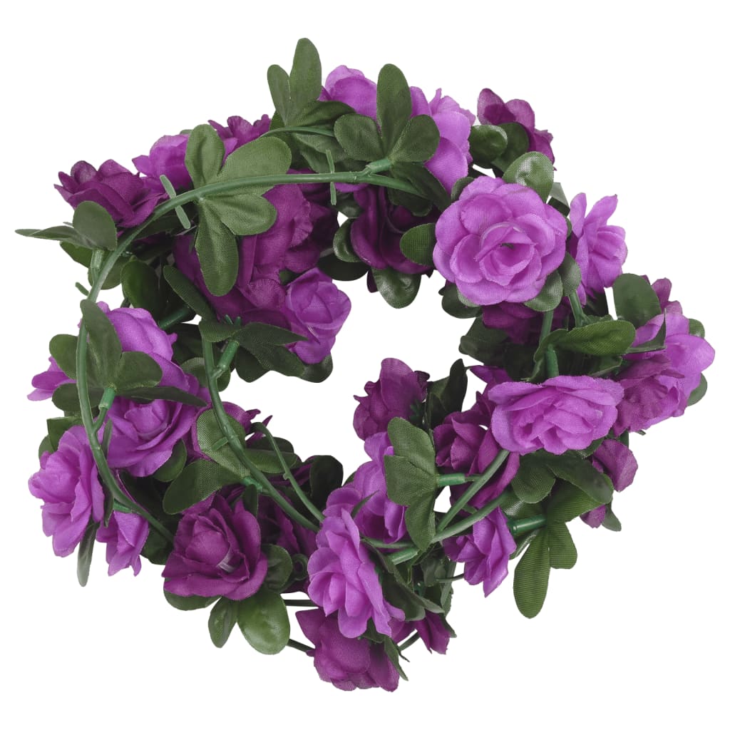 Vetonek Guirnaldas de flores de Navidad 6 uds morado claro 240 cm
